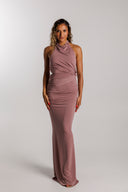 The Andamane - Halterneck Draped Maxi Dress