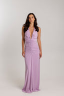 Monot - V-Neck Draped Maxi Dress